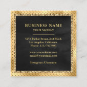 ブラック金ゴールドグリッターカスタムチョコレートケーキベーカリー スクエア名刺 (裏面)