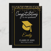 ブラック金ゴールドグリッタークラス2021年発表 招待状 (正面/裏面)