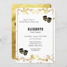 ブラック金ゴールドグリッターコメディ&悲劇ブライダルシャワー