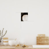 ブラック金ゴールドグリッタースタイリストサロン価格表メニュー ポスター (キッチン)