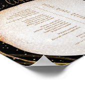 ブラック金ゴールドグリッタースタイリストサロン価格表メニュー ポスター (角)