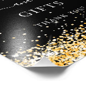 ブラック金ゴールドグリッタースパークルカードギフト フォトプリント            (角)