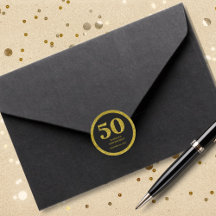 ブラック金ゴールドグリッタータイポグラフィ50thバースデーパーティー