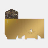 ブラック金ゴールドグリッターダイヤモンドハイヒールシューズ フェイバーボックス (折り畳みなし)