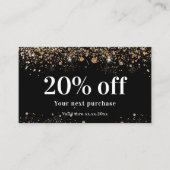 ブラック金ゴールドグリッターダストqrコード事業 割引カード (正面)