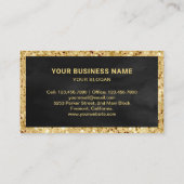 ブラック金ゴールドグリッターティール（緑がかった色）銀河系ケーキベーカリー 名刺 (裏面)