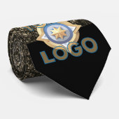 ブラック金ゴールドグリッターテクノロジITセキュリティビジネスロゴ ネクタイ (ロール)