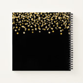 ブラック金ゴールドグリッタードット美容師メイクアップアーティスト ノートブック (裏面)