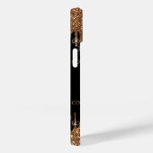 ブラック金ゴールドグリッタードリップモノグラムエレガントスクリプト Case-Mate iPhoneケース (裏面 / 右)