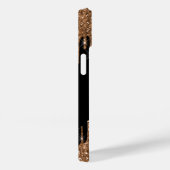 ブラック金ゴールドグリッタードリップモノグラムエレガントスクリプト Case-Mate iPhoneケース (裏面 / 右)