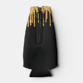 ブラック金ゴールドグリッタードリップモノグラム名glam ボトルクーラー (裏面)