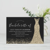 ブラック金ゴールドグリッタードレスバチェロレッテ 招待状 (スタンド正面)