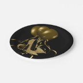 ブラック金ゴールドグリッターハイヒールシューズ女性誕生日 ペーパープレート (アングル)