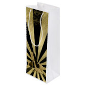 ブラック金ゴールドグリッターハイヒールシューズ ワインギフトバッグ (裏面アングル)