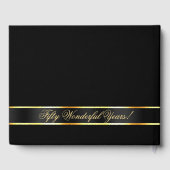 ブラック金ゴールドグリッターハート写真50周年記念 ゲストブック (裏面)