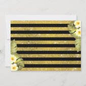 ブラック金ゴールドグリッターパイナップルフローラ誕生日写真 招待状 (裏面)