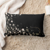 ブラック金ゴールドグリッターフェイクフォイル紙吹雪スター ランバークッション (ブランケット)