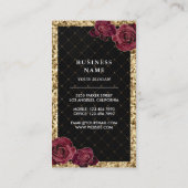 ブラック金ゴールドグリッターフローラケーキペストリーシェフベーカリー 名刺