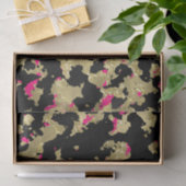 ブラック金ゴールドグリッターホットピンク抽象芸術剥離ガラス 薄葉紙 (ギフト)