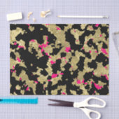 ブラック金ゴールドグリッターホットピンク抽象芸術剥離ガラス 薄葉紙 (クラフト)