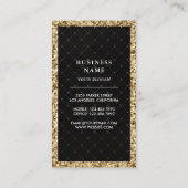 ブラック金ゴールドグリッターモカラテコーヒーショップ 名刺 (裏面)