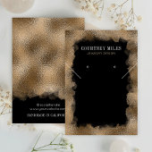 ブラック金ゴールドグリッターモダンイヤリングジュエリーディスプレイ 名刺