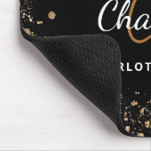 ブラック金ゴールドグリッターモノグラムinitails名 マウスパッド (コーナー)