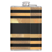 ブラック金ゴールドグリッターモノグ結婚ラム フラスク (裏面)