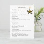 ブラック金ゴールドグリッターユニコーン卒業メニュー 招待状 (スタンド正面)