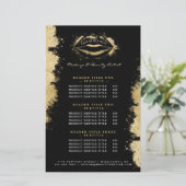 ブラック金ゴールドグリッターリップメイクアップアーティスト価格表 (スタンド正面)