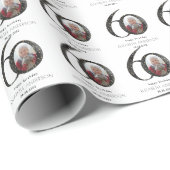 ブラック金ゴールドグリッター写真60誕生日 ラッピングペーパー (ロールコーナー)