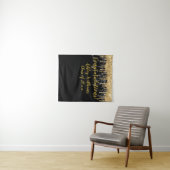 ブラック金ゴールドグリッター卒業写真ブース背景 タペストリー (インサイチュ(横))