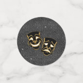 ブラック金ゴールドグリッター喜劇と悲劇シアター コンフェッティ (スモール正面)