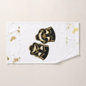 ブラック金ゴールドグリッター喜劇と悲劇シアター バスタオルセット (ハンドタオル)