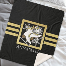 ブラック金ゴールドグリッター姿スケートで滑る/アイススケートで滑る