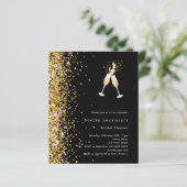 ブラック金ゴールドグリッター応援ブライダルシャワー招待 (スタンド正面)