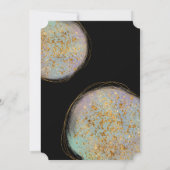 ブラック金ゴールドグリッター新年のパーティー 招待状 (裏面)