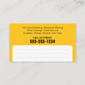 ブラック金ゴールドグリッター清掃メイドハウスクリーニング 名刺 (裏面)