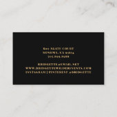 ブラック金ゴールドグリッター理容師ズポール理容師 名刺 (裏面)