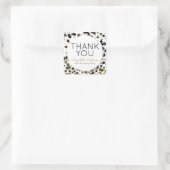 ブラック金ゴールドグリッター紙吹雪ドットサンキュー誕生日 スクエアシール (バッグ)