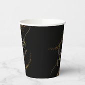 ブラック金ゴールドグリッター誕生日パーティー 紙コップ (左)