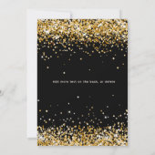 ブラック金ゴールドグリッター誕生日 招待状 (裏面)