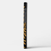 ブラック金ゴールドグリッター離れフローラ名前をカスタムするペルソ Case-Mate iPhoneケース (裏面 / 左)