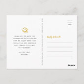 ブラック金ゴールドグリッター3写真感謝してい卒業あなた ポストカード (裏面)