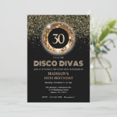 ブラック金ゴールドグリッター30thバースデーディスコパーティー 招待状 (スタンド正面)
