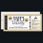 ブラック金ゴールドグリッター30th誕生日招待状チケット<br><div class="desc">金ゴールドグリッターとブラック30th誕生日招待状チケットは、カスタマイズ可能な誕生日の年バルーンとチケットスタイル招待状を備えている。パーティー情報とRSVPでパーソナライズ。可愛ユニークい祝!</div>