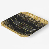 ブラック金ゴールドグリッター50周年記念 ペーパープレート (傾斜あり)
