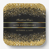 ブラック金ゴールドグリッター50周年記念 ペーパープレート (正面)