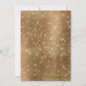 ブラック金ゴールドグリッター70sパーティーディスコボール誕生日 招待状 (裏面)