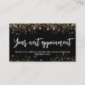 ブラック金ゴールドグリッターQRビジネスアポイントメントカード 割引カード (正面)